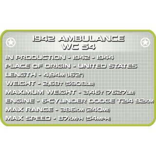 COBI® 2257 - Dodge WC-54 Ambulance - 293 Bauteile